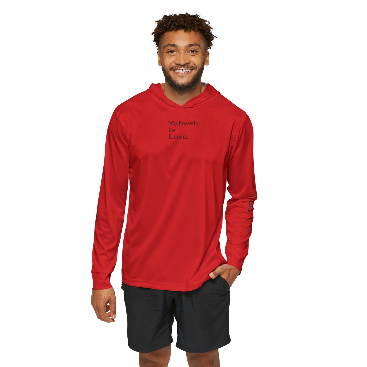 "They cried out" Sports warmup hoodie (red/black)