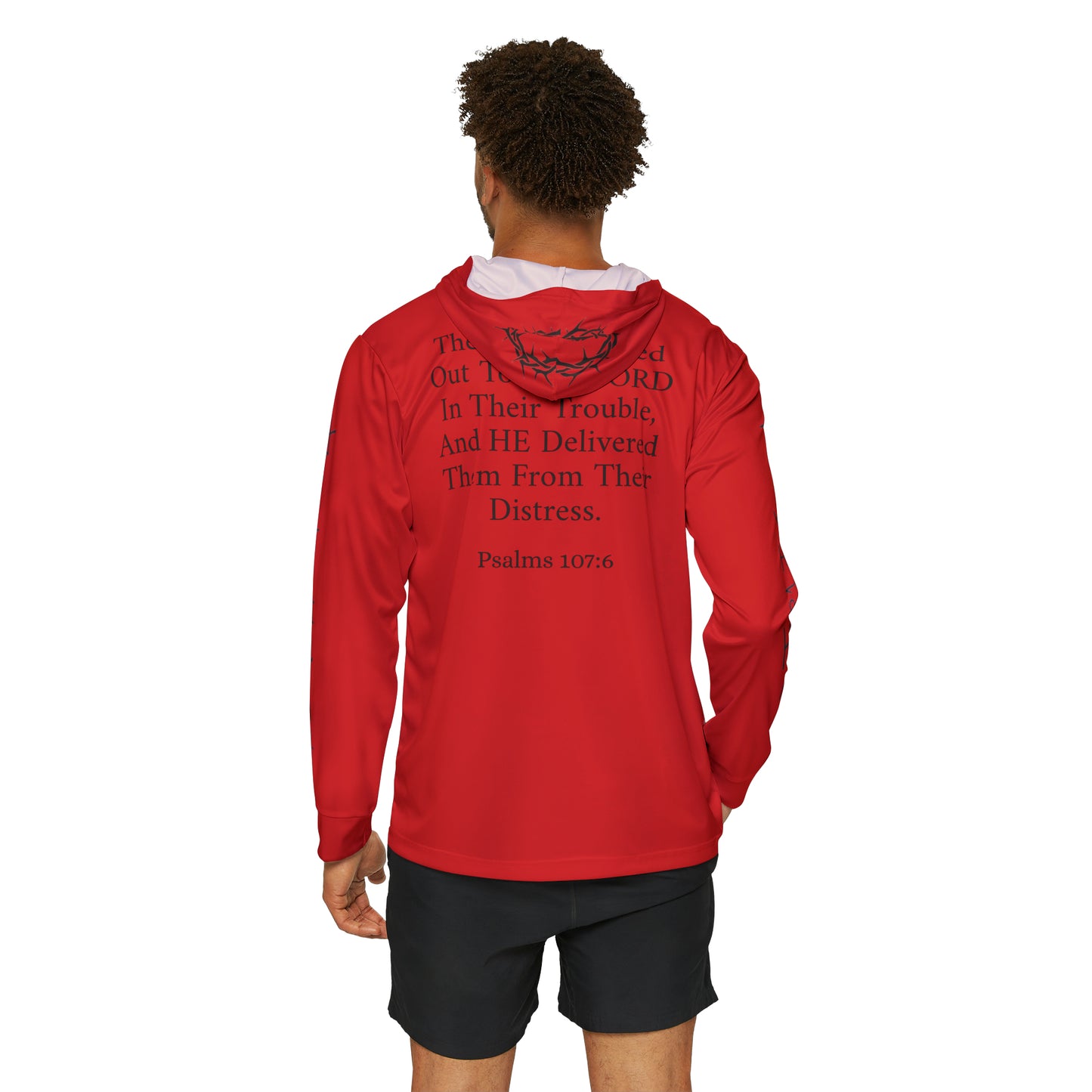 "They cried out" Sports warmup hoodie (red/black)