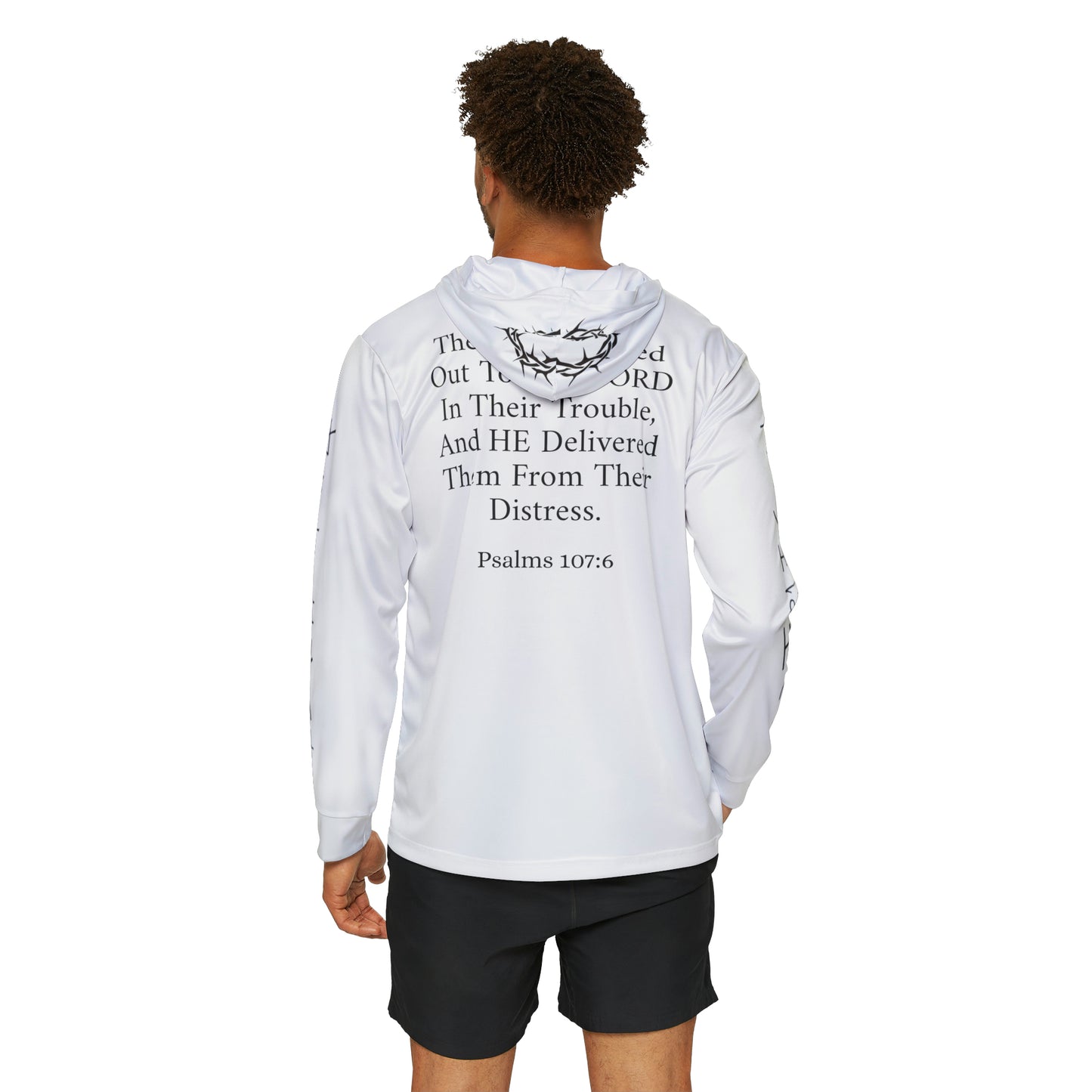 "They Cried out" Sports warmup hoodie (white/black)